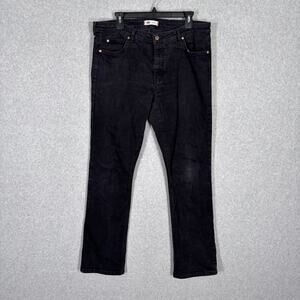 Dickies Bootcut Jeans Womens 14 Black Stretch Knee Faded Workwear Western‎ 36x31